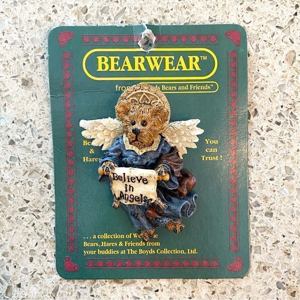 Boyd’s Bears Bearwear Pins Brooch Stella Believe In Angels #26018 EUC